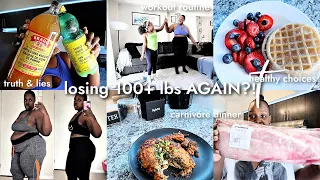 losing 100+lbs AGAIN, ACV drink, workout routine, what I eat in a day low carb, weight loss journey