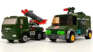 Gorod Masterov 7042 kamaz rocket launcher truck & 7001 military hospital | Military Lego Speed Build