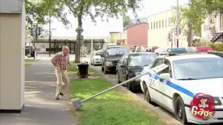 Parking Sign Destroys Police Cruiser Prank