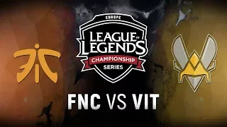 FNC vs. VIT - Semifinals Game 1 | EU LCS Spring Playoffs | Fnatic vs. Team Vitality (2018)
