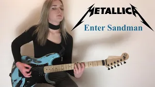 ENTER SANDMAN - METALLICA | Full Guitar Cover + Solo (Multicam) by Anna Cara