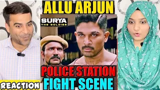 Surya The Brave Soldier Allu Arjun Police Station Fight Scene Reaction | Allu Arjun | Amber Rizwan