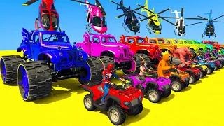 GTA VI Epic New Stunt Race with Spider Man, Spider Shark and Motorcycles Shark Attack #gta5 #gta6