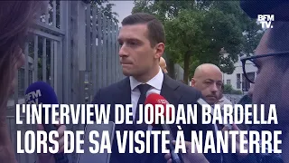 L'interview de Jordan Bardella lors de sa visite à Nanterre