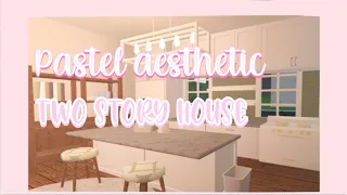 Pastel aesthetic two story house| bloxburg speedbuild.