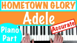 How to play HOMETOWN GLORY - Adele Piano Chords Accompaniment Tutorial