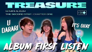 TREASURE - 트레저 ALBUM REACTION: U + DARARI + IT'S OKAY FIRST LISTEN 😱😭💙 | SIBLINGS REACT