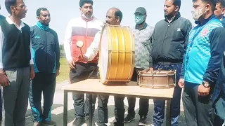 Drum beat practice on  National anthem .