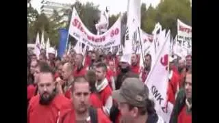Manifestacja górniczych związków zawodowych
