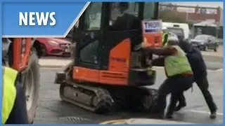 ‘Unpaid labourer' destroys Travelodge with a digger