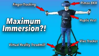 THE MAXIMUM IMMERSION!! VR Treadmill - Full Body Tracking - Haptic Vest - Pimax 8KX