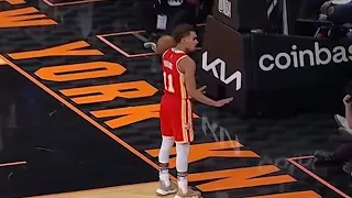 Trae Young tells Knicks crowd to SIT DOWN after making a layup with a FULL COURT buzzer-beater!