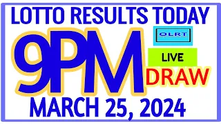 Lotto Results Today 9pm DRAW March 25, 2024 swertres results