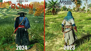 RISE OF THE RONIN VS ASSASSINS CREED MIRAGE Graphics Physics & Detail Comparison 4k