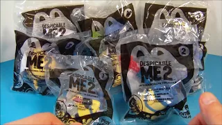 2013 DESPICABLE ME 2 SET OF 8 McDONALD'S HAPPY MEAL COLLECTION TOY'S VIDEO REVIEW