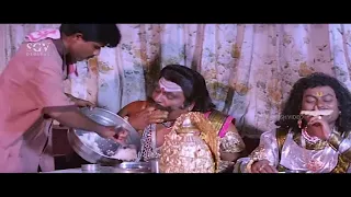 Sadhu Kokila and Doddanna Having Meals Without Money - hello yama kannada movie part-3