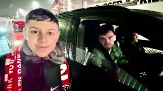 Liverpool players leaving Anfield in their cars after the Man City game. Also includes You Tubers
