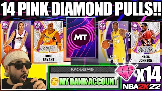 WE PULLED A WORLD RECORD 14 PINK DIAMONDS FOR PINK DIAMOND KOBE BRYANT! NBA 2K22 PACK OPENING