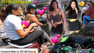 Zx10r ne sabko Deewana krdiya💕Craziest Girls Reaction💞Angry Cops ne Superbike Roka😡