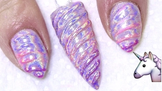 HOW TO DO UNICORN HORN NAILS WITH GEL POLISH 🦄💅🏽💅🏽