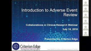 Intro to Adverse Event Reviews [WEBINAR RECORDING] | Criterion Edge Webinar Series