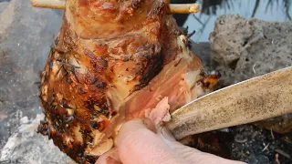 HANGING ROAST LAMB | OPEN FIRE  COOKING