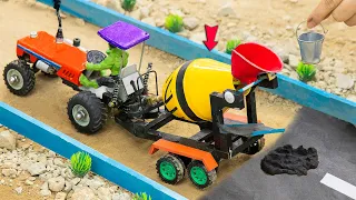 DIY tractor making Modern Asphalt Road | Concrete Mixer technology in Construction | @Sunfarming