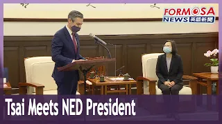 Tsai receives president of National Endowment for Democracy