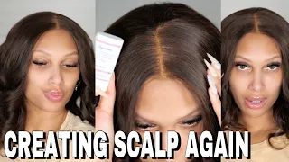 LACE WIG HACK: How To BLEND MELT & CONCEAL Lace Grids Natural Bob Lace Wig -NO GLUE!