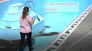 All day swimming pool cleaning 2021 in 8 minutes // Cleaning motivation // Schwimmbad Reinigung 2021