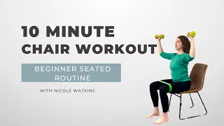 10-Minute Beginner Chair Workout | Easy Seated Pilates for Strength & Mobility