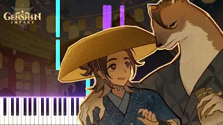 Akitsu Haneasobi Part 1 - Genshin Impact Story Teaser OST | [Piano Cover] (Synthesia)「ピアノ」