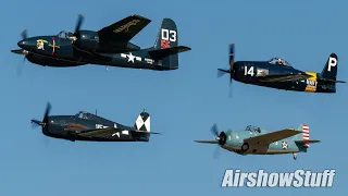 Flight of the 'Cats' - Tigercat, Bearcat, Hellcat, Wildcat Formation! - EAA AIrVenture Oshkosh 2022