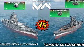 JS Yamato Aegis Autocannon Vs IJN Yamato Autocannon - Modern Warships