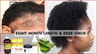 8.5 MONTH BIG CHOP LENGTH + EDGE UPDATE | FIRST TIME USING ALOE + DOOGRO MIX +ROSEMARY WATER w/ PICS
