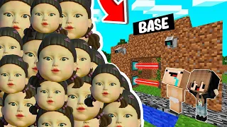 RETO DE LA BASE VS 1000000 MUÑECA DE SQUIDGAME 😱😰 BASE BEBE NOOBSI VS JUEGO DEL CALAMAR MINECRAFT