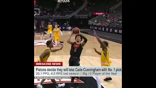 The Pistons decide to take Cade Cunningham with the No. 1 pick 🔥 #Shorts