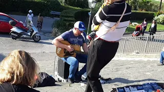 Wish you were here - David Gilmour, Street singer in Piazzale Michelangelo, Florence