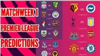 Premier league 2019/20 game week #1| Match card predictions and results | DIMENSION SOCCOR CLUB