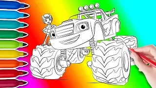 Drawing Blaze and the Monster Machines - Coloring for Kids -  Learn How To Draw Blaze Machine