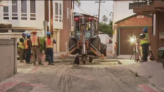 Mission Beach streets reopen after water main break