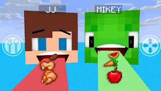 JJ vs Mikey LICK RUNNER Game - Food Speed Eating- Maizen Minecraft Animation