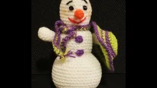СНЕГОВИК  Часть 1 Вязание крючком  Snowman Part 1 Crocheting