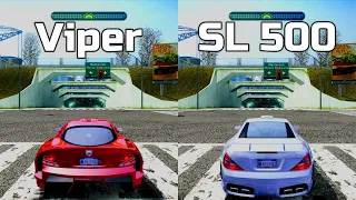 NFS Most Wanted: Dodge Viper SRT vs Mercedes SL 500 - Drag Race