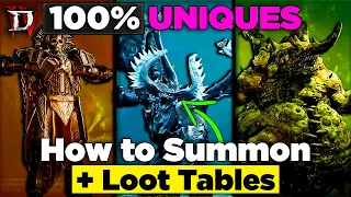How to Summon Special Bosses for 100% Unique Drops in Season 2 Diablo 4