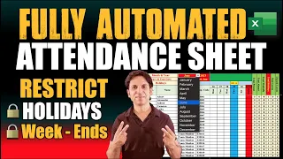 Automated Advanced Attendance Sheet With Holidays / Fully Automated Attendance Sheet English