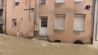 Streets completely submerged in eastern France