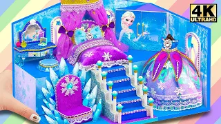 Build Miniature Frozen Castle with Princess Dress and Queen Bedroom for Two ❄️ Diy Miniature House