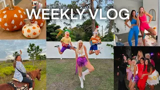 weekly vlog: halloween party, horseback riding, and painting pumpkins