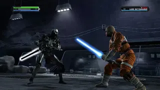 Cybernetic reconstructed Starkiller vs luke